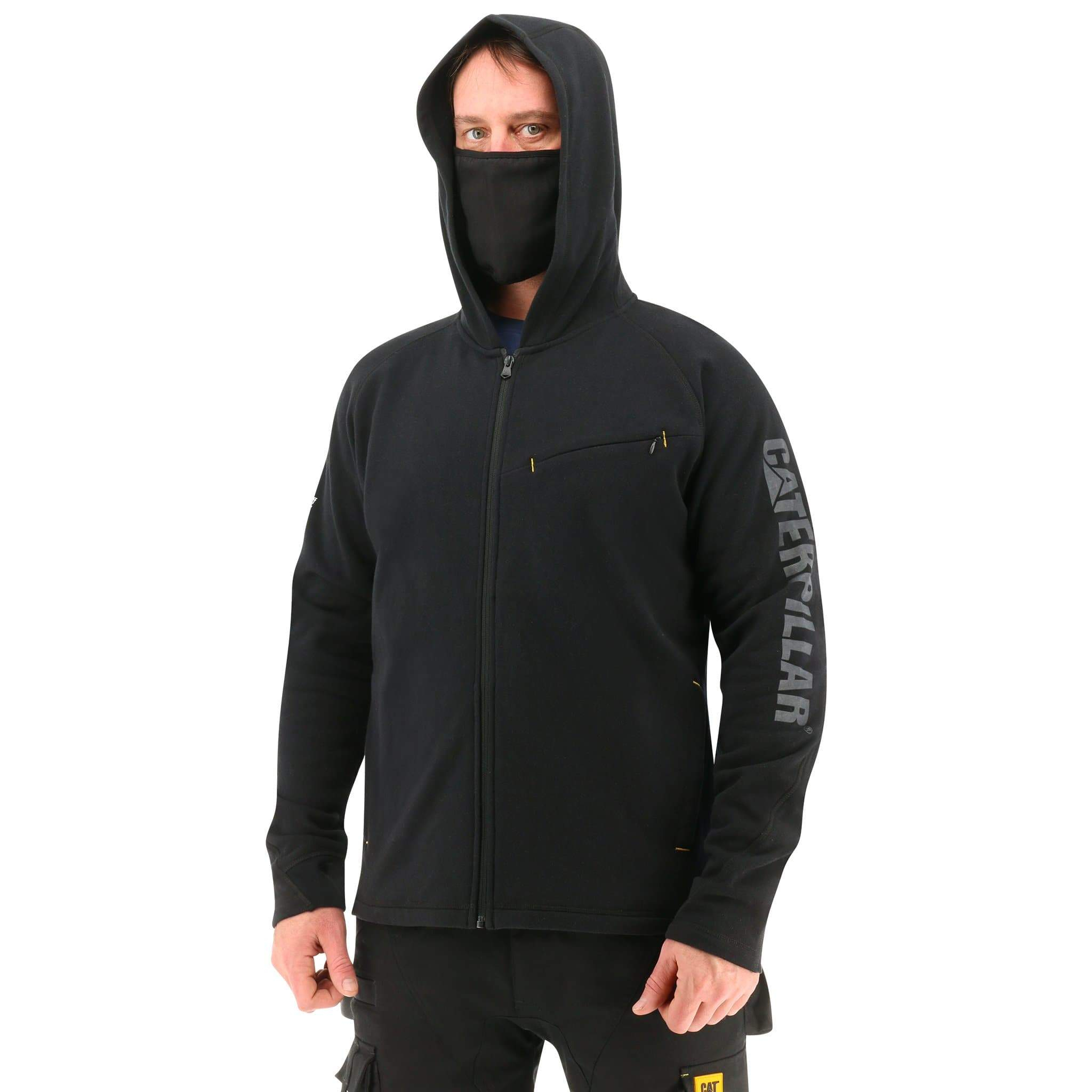 Caterpillar Clothing Sale - Caterpillar Viral Off Hooded Mens Hoodies Black (409536-QBL)